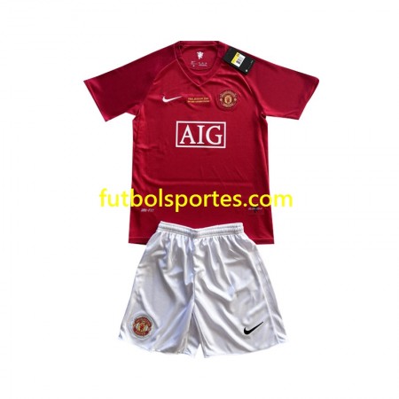 Camiseta Manchester United Champion League 2007 Niño Primera Equipación